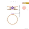 thumbnail image 4 of ANGARA Natural Square Amethyst Solitaire Parallel Split Shank Ring in 14K Rose Gold for Women (Size-4mm) | February Birthstone, Birthday, Anniversary, Jewelry Gift for Women | Natural Amethyst Ring, 4 of 8