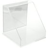 Plymor Clear Acrylic Slanted Front Display Case with Base (Mirror Back), 10" x 10" x 10"