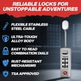 thumbnail image 4 of Flexible Cable Case Lock (1-Pack) - TSA Approved Silver Combination Padlock for Savior, Voodoo, 5.11 & Blackhawk Soft Rifle Cases - Secure Zipper Pulls for Range Bags & Backpacks, 4 of 7