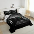 YST Gaming Comforter Set Headphones Game Controller Bedding Set Black