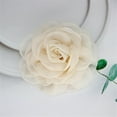 thumbnail image 5 of 3.3in Dainty Rose Brooch for Women Floral Corsage Elegant Wedding Boutonniere Bridal Party Lapel Pins Camellia Fabric Flower for Dance Ceremony Dress Suit Clothes Accessory Classic Jewelry, 5 of 6