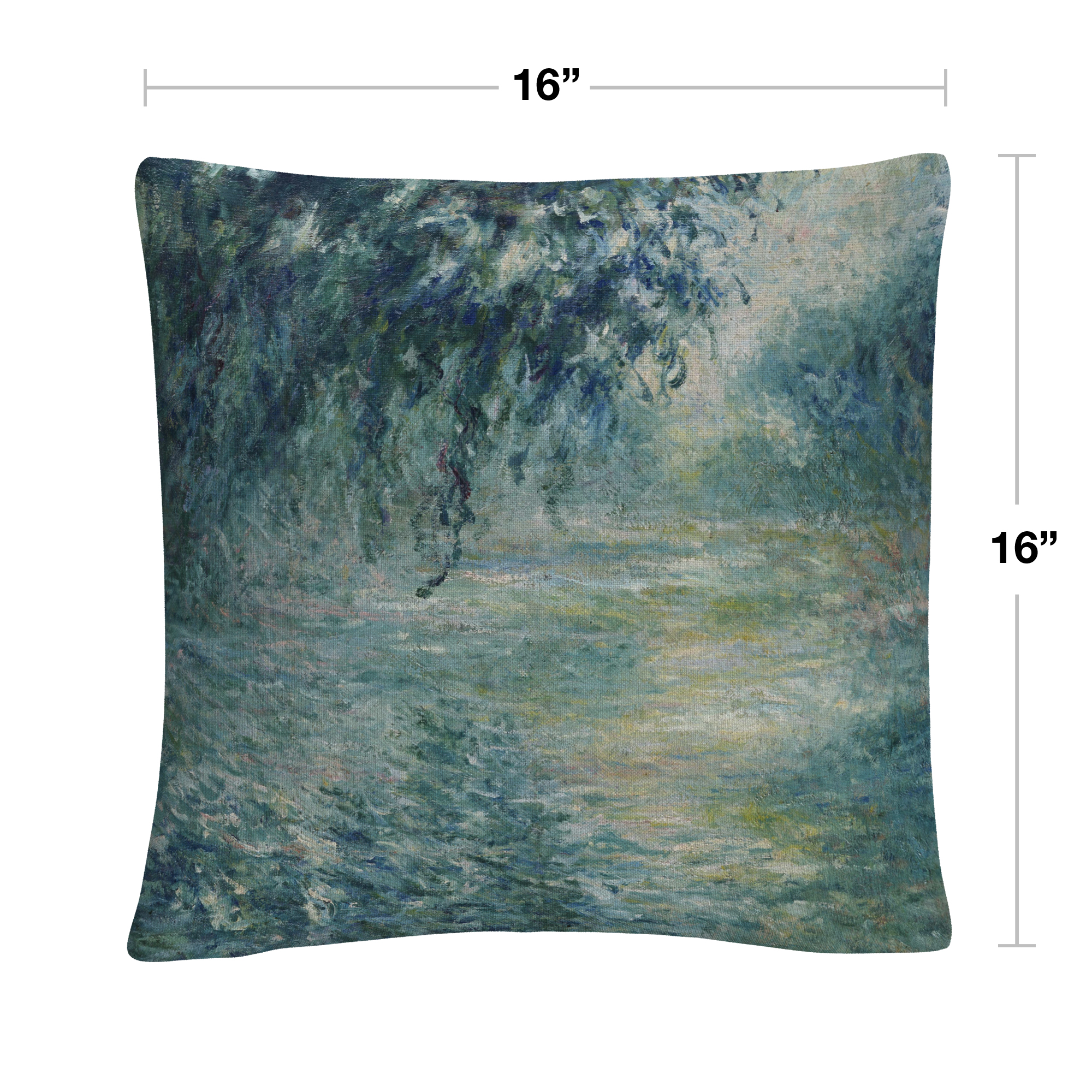 Monet 'Morning On The Seine' 16 X 16 Decorative Throw Pillow