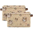 thumbnail image 2 of Coolnut Cartoon Owls Storage Basket, Durable Canvas Organizer With Handles Large Collapsible Storage Bins Boxes for Home Office - 1 Pack Home Decor, 2 of 7