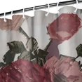 thumbnail image 3 of Ensemble de Rideau de Douche avec Doublure à Boutons-Pression, Fleurs Rouges et Grises en Floraison (4) Rideaux de Douche Doublure de Douche Imperméable, Rideau de Salle de Bain Minimaliste en Polyester, 72x72 Pouces, 3 of 4
