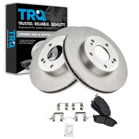 TRQ Front Brake Pad & Rotor Kit Brake Pads Brake Rotor Ceramic Fits Select 2000-2001 INFINITI I30 Nissan Maxima
