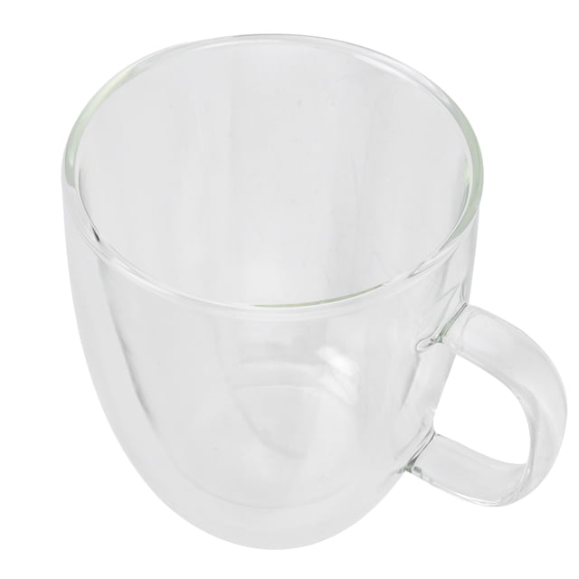 Vasos De Doble Pared Con Asa Para Taza De Café De Vidrio Transparente