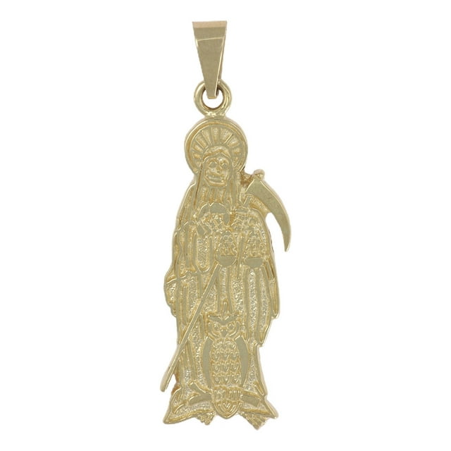 Dije De La Santa Muerte En Oro De 10k De 3.5 Cm