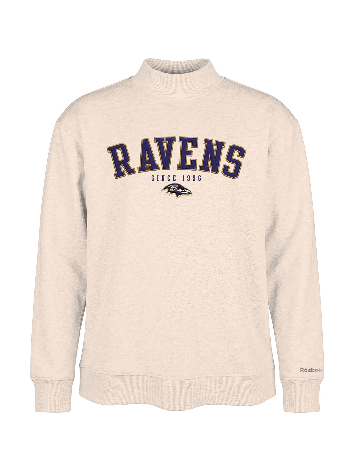 Baltimore Ravens Reebok Womens Oat Mock Neck Oversized Tunic Sweatshirt