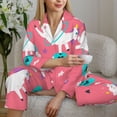thumbnail image 6 of Logiee Yoga Unicorn Print Womens Pajamas Set,Long Sleeve Sleepwear,Button Down Lounge Set 2 Pieces,Soft Nightwear Pjs Set-XX-Large, 6 of 7