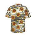 thumbnail image 3 of Goofa Cute Sunflowers Hawaiian Shirt for Men, Unisex Summer Beach Casual Short Sleeve Button Down Shirts,Aloha Tropical Floral print shirt-3X-Large, 3 of 9