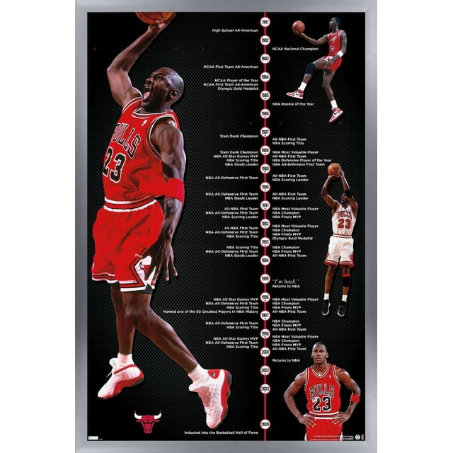 Michael Jordan - Timeline Wall Poster, 22.375" x 34" Framed