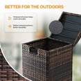 thumbnail image 5 of Wicker Patio Trash Bin, 33 Gallon Rattan Trash Can with Lid for Porch Backyard Deck Patio Poolside, Brown, 5 of 9