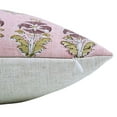thumbnail image 2 of Fabdivine Floral MOR MUKUT Cushion – 18"x18" Handmade Block Print, Indian Viscose Linen Sofa Pillow, 2 of 6