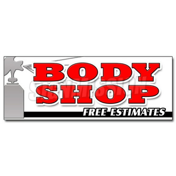 36" BODY SHOP FREE ESTIMATES DECAL sticker collision repair insurance paint