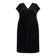 thumbnail image 4 of Terra & Sky Black Label Women's Plus Size Velvet Flutter Sleeve Dress, 0X-5X, 4 of 4
