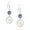 silver, blue satin textured glass, variant on One Pair Handmade Round Filigree Sterling Silver Beaded Earrings - Hematite Grey
