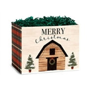 6 Pack, Plaid Farmhouse Basket Box, Large 10.25X6X7.5" for Holiday, Christmas, Party Favor and Event Celebration