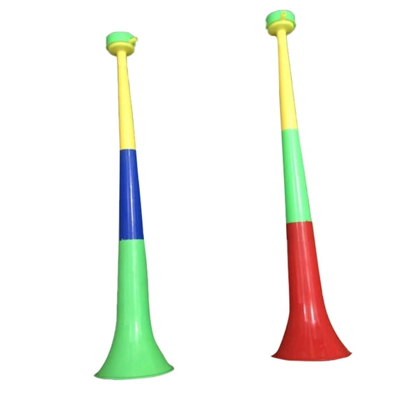 2Pcs 23.6" Random Color Collapsible Stadium Horn, Vuvuzela Plastic Trumpet Horn, Soccer Horn Cheer Horn for Sporting Events Graduation Games School Party Supplies Favors Accessories
