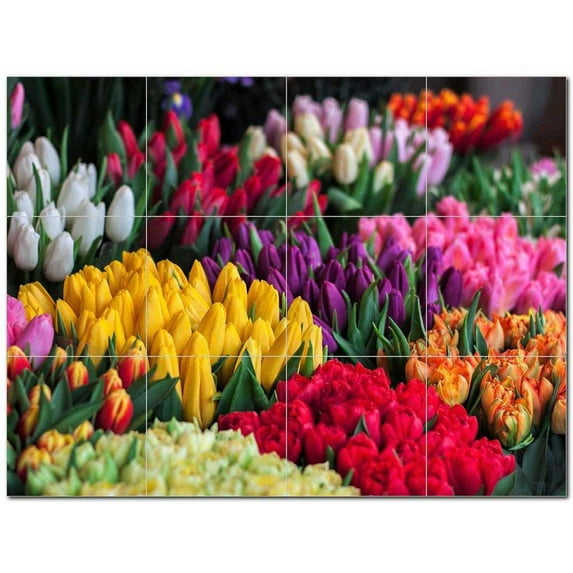 Flowers Ceramic Tile Mural Kitchen Backsplash Bathroom Shower 402362-M43