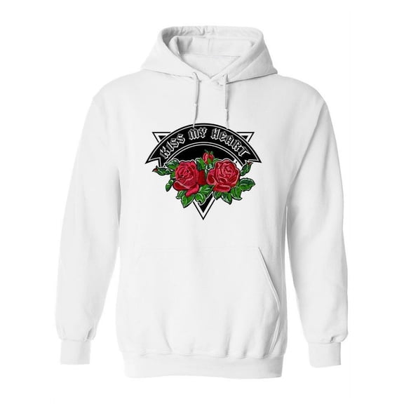 Kiss My Heart Hoodie Women - Women Hoodie, White, 5XL