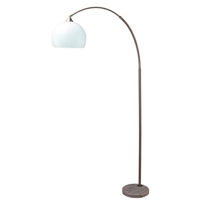 Ore Furniture 6937sn Modern Silver Arc Floor Lamp On White Marble Ore Furniture 6937sn Modern Silver Arc Floor Lamp On White Marble Base 76 In