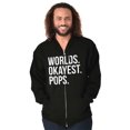 thumbnail image 3 of Worlds Okayest Pops Grandfather Men's Big & Tall Graphic Zip Up Hoodie Brisco Brands 2X, 3 of 5