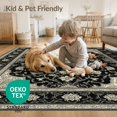 thumbnail image 4 of ODIKA 3'x5' Washable Accent Rug Foyer Traditional Botanical Symmetrical Layout Delicate Entryway for Bedside, Nursery Room, Pet Friendly & Non-Shedding, 4 of 7