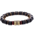 thumbnail image 1 of Nvzi Pulsera elástica con cuentas de madera para hombre, color negro, 1 of 5