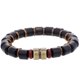 thumbnail image 1 of Xiao Hua Pulsera elástica de cuentas de madera para hombre y mujer, color negro, 1 of 5