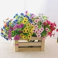 thumbnail image 5 of 【8-Pack Artificial Hibiscus Stems】7-Branch Faux Violet Silk Flowers - Realistic Home & Table Decor (Purple), 5 of 5