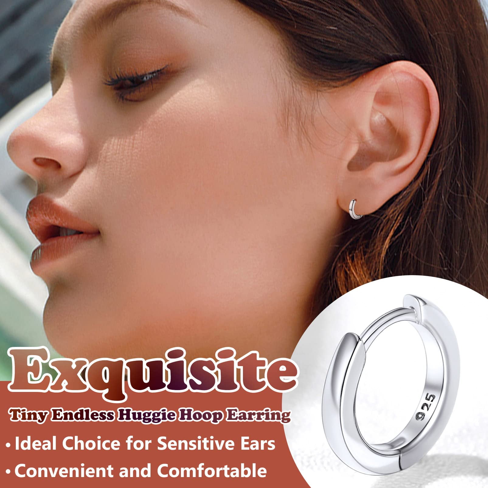 Silvora Hypoallergenic 925 Sterling Silver Tiny Hoop Earrings 20 Gauge 6mm Small Huggie Hoops for Men and Women Walmart