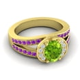 thumbnail image 3 of 2.35 Carat Oval Cut Peridot & Amethyst Gemstone Beautiful Anniversary Ring for Ladies Solid 14K Yellow Gold Size 10.5 by Diamond-Capitals, 3 of 8