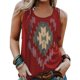 thumbnail image 1 of Camiseta sin mangas para mujer, cuello redondo, estampado elegante, correa ancha para el hombro, chaleco holgado sin mangas de verano, 1 of 6