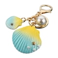 thumbnail image 1 of Women Bohemian Shell Keychain Hanging Decoration Portable Simple Design Keyring Shoulder Bag Key Holder Ornament Birthday Gift Blue, 1 of 9