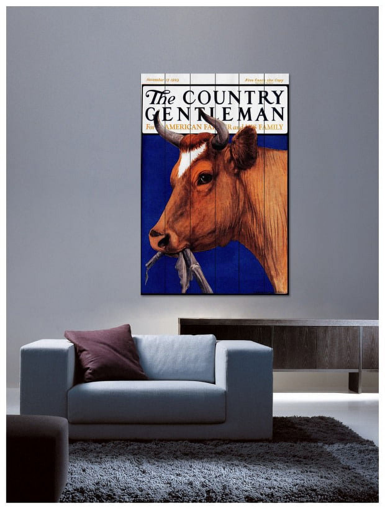 Marmont Hill "CG Cow Brown" Painting Print on White Wood