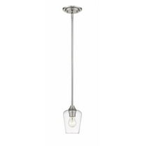 1 Light Mini Pendant in Shabby Chic Style 5.5 inches Wide By 7.5 inches High-Brushed Nickel Finish Bailey Street Home 372-Bel-4314777