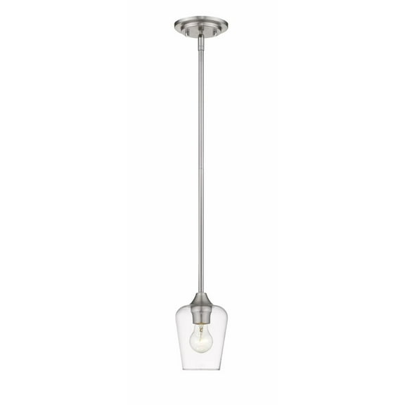 1 Light Mini Pendant in Shabby Chic Style 5.5 inches Wide By 7.5 inches High-Brushed Nickel Finish Bailey Street Home 372-Bel-4314777