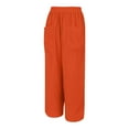 thumbnail image 6 of ManxiVoo Breathable High Stretch Waist Wide Leg Harem Pants for Women Casual Comfortable Baggy Style Lounge Wear Trousers M Size Orange, 6 of 9