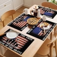 thumbnail image 5 of Independence Day American Flag Placemats Set of 2, Home of The Free Because of The Brave Black Non-Slip Place Mats Washable Table Mats for Kitchen Dining Table Decorations Indoor/Outdoor, 5 of 9