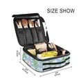 thumbnail image 3 of FORMRS Travel Makeup Bag Large Capacity Train Case Cosmetic Organizer with Adjustable Dividers, Blue Floral, 3 of 8