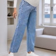 thumbnail image 4 of Maternity Jeans for Women Stretch Denim Pants Comfortable Belly Support Wide Leg Trousers Casual Outfit BU1 L, 4 of 6