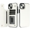thumbnail image 4 of Allytech Slim Wallet Case for iPhone 15, Flip PU Leather Kickstand Card Slots Case, Double Magnetic Buttons Shockproof Full Body Protection Durable Case for Women Men - White, 4 of 10