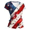 thumbnail image 5 of DHFJKG V Neck T Shirt Women Short Sleeve Independence Day US National Flag Tees 250 Years Anniversary USA Shirts, 5 of 5