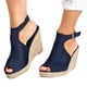 thumbnail image 5 of Amzcrzy Zapatos de mujer,Zapatos de mujer,Zapatillas de mujer, Sandalias romanas informales con hebilla y cuñas sólidas de moda para mujer Sandalias Mujer Zapatillas De Casa, 5 of 7