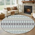 thumbnail image 2 of Ethnic Tribe Boho Washable Round Rug 6ft Area Rug for Living Room, Soft Large Non-Slip Circle Dining Room Rugs Geometric Diamonds Dots Modern Carpet for Bedroom Entryway Classroom Dorm, 2 of 9