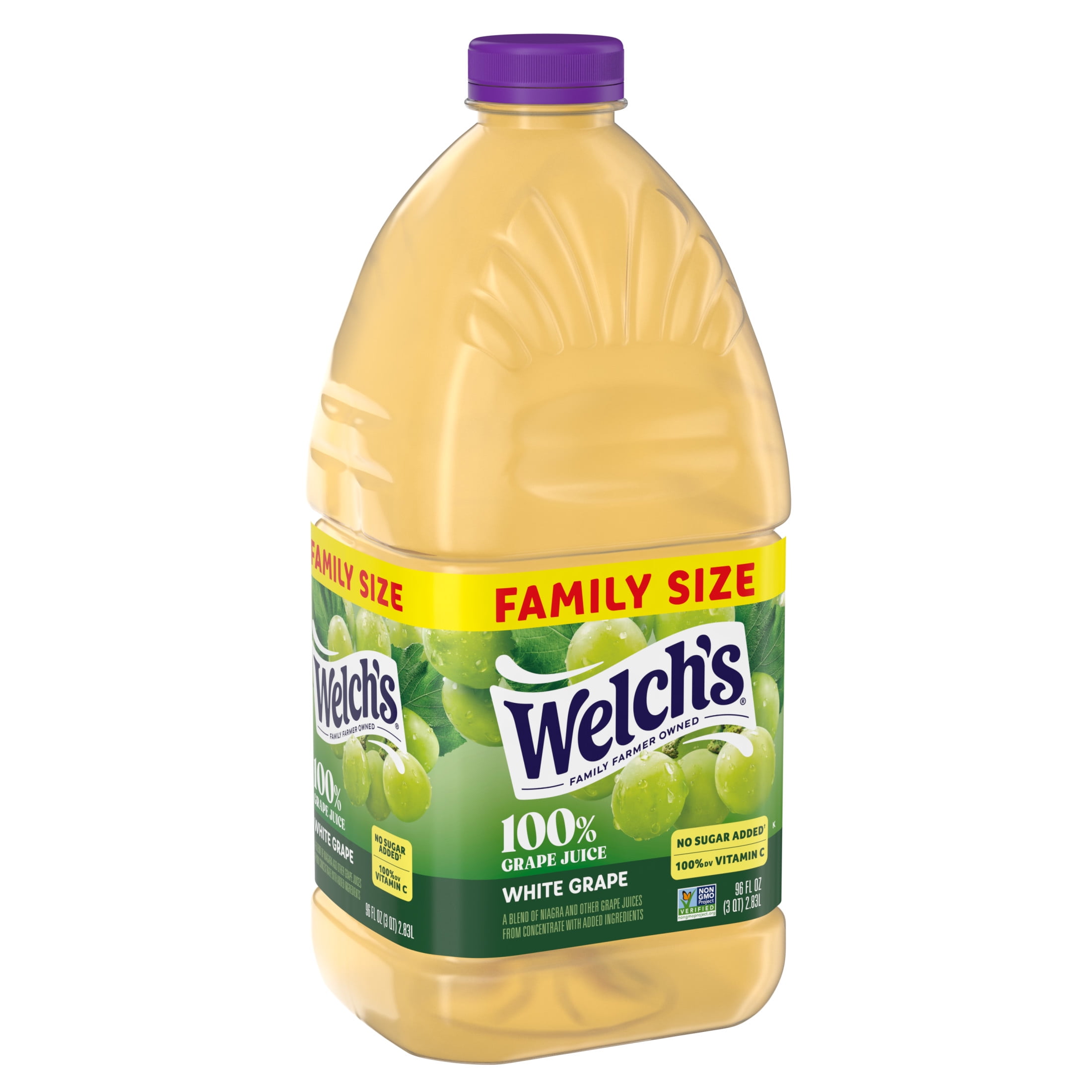(2 pack) Welch's 100% Grape Juice, White Grape, 96 fl oz Bottle