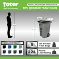 thumbnail image 3 of Toter 64-Gallon Blue Polyethylene Trash Can With Quite Rubber Wheels and Lid, 3 of 8