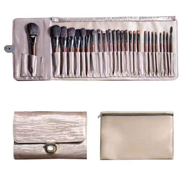 Juego de brochas de maquillaje, brocha para mezclar base, polvo facial, colorete, correctores, sombras de ojos, kit de brochas de maquillaje con bolsa, 24 piezas