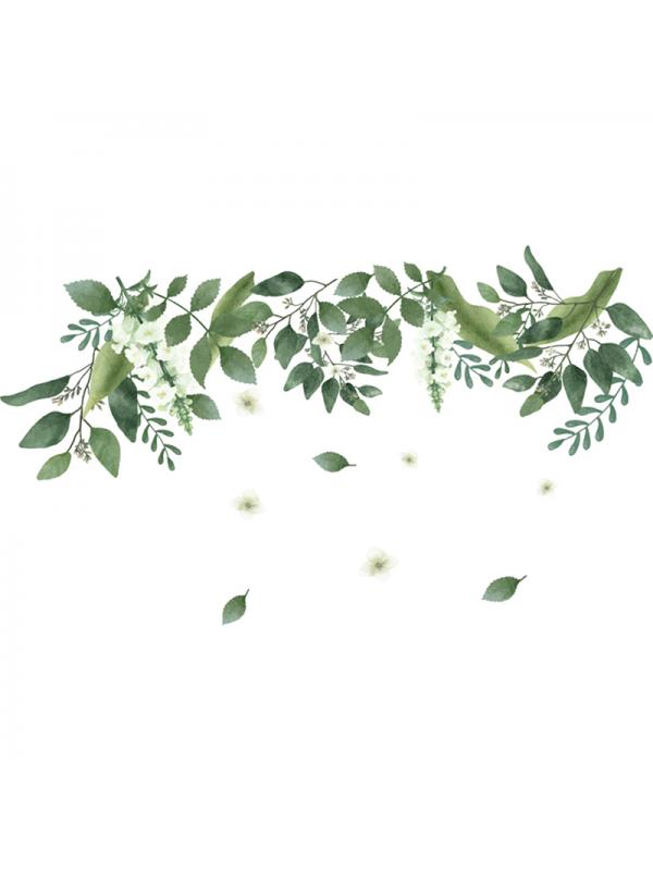 Tropical Leaves Green-Plant Wall Stickers PVC Nursery Decal Art Mural Home Decor