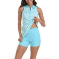 thumbnail image 2 of HDE Women's Tennis Dress Zip Golf Dresses w/ Separate Shorts Argyle / Sporty Blue - L, 2 of 6